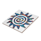 Aztec Mayan Multi-Colored Sundial Tegeltje (Zijkant)