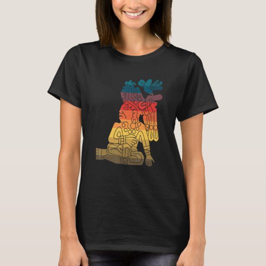 Aztec Mayan Sitting Man Incan T-shirt (Voorkant)