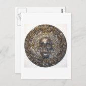 Aztec/Mayan Skull Warrior Calendar Briefkaart (Voorkant / Achterkant)