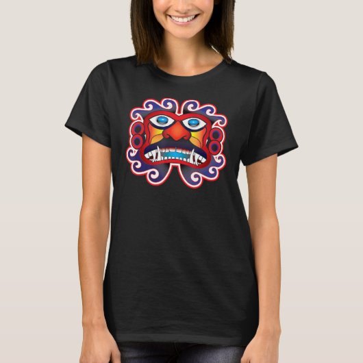 Aztec Mayan Sun God Face T-shirt (Voorkant)