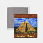 Aztec Mayan Temple Yucatan Mexico-Collectie Magneet (Voorkant / Achterkant)