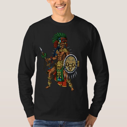 Aztec Mayan Warrior T-shirt (Voorkant)