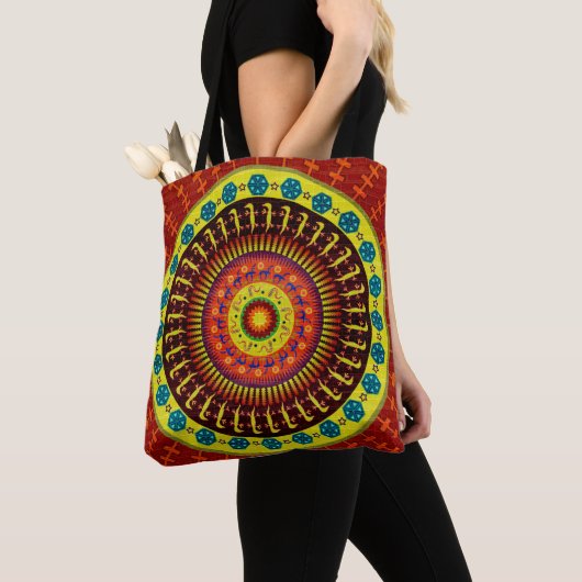 Aztec Mexican Crocodile Skin Tribal Print Tote Bag (Dichtbij)