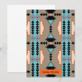 Aztec Mexican Geometric Pattern Bedankkaart (Voorkant / Achterkant)