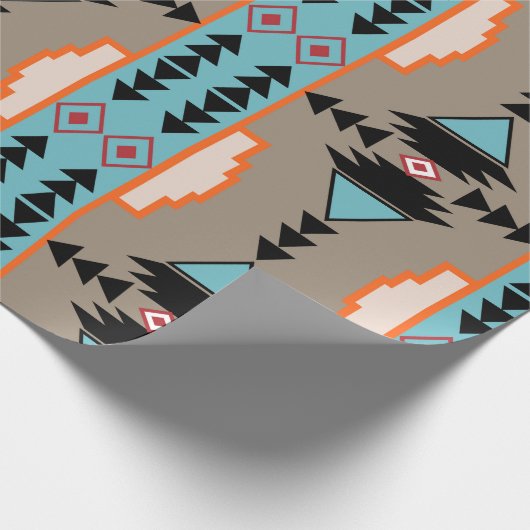 Aztec Mexican Geometric Pattern Cadeaupapier (Hoek)
