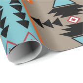Aztec Mexican Geometric Pattern Cadeaupapier (Rol Hoek)