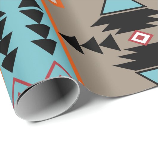 Aztec Mexican Geometric Pattern Cadeaupapier (Rol Hoek)