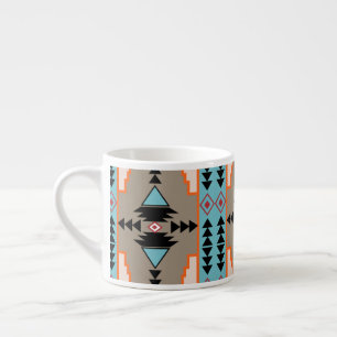 Aztec Mexican Geometric Pattern Espresso Kop