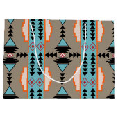 Aztec Mexican Geometric Pattern Groot Cadeauzakje (Achterkant)