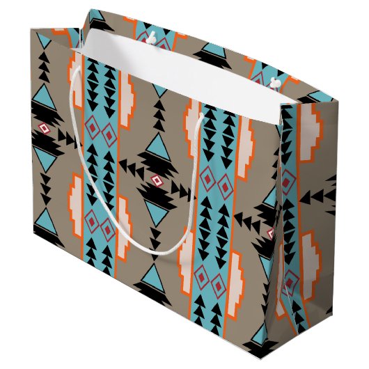 Aztec Mexican Geometric Pattern Groot Cadeauzakje (Achterkant Gekanteld)