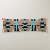 Aztec Mexican Geometric Pattern Lichaamskussen (Achterkant)