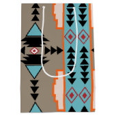 Aztec Mexican Geometric Pattern Medium Cadeauzakje (Achterkant)