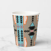 Aztec Mexican Geometric Pattern Papieren Bekers (Achterkant)