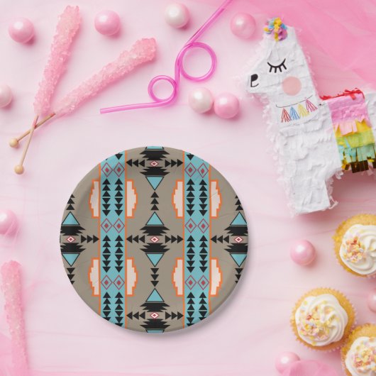 Aztec Mexican Geometric Pattern Papieren Bordje (Feest)