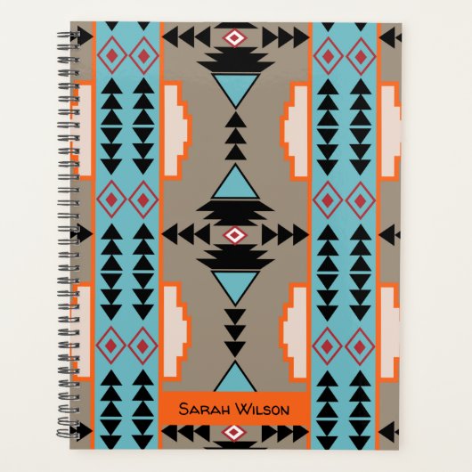 Aztec Mexican Geometric Pattern Planner (Voorkant)