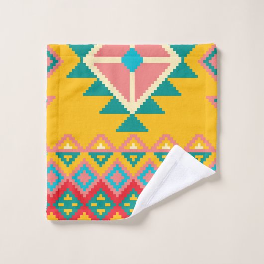 Aztec Mexican Rug Pattern Bad Handdoek (Wasdoekje)