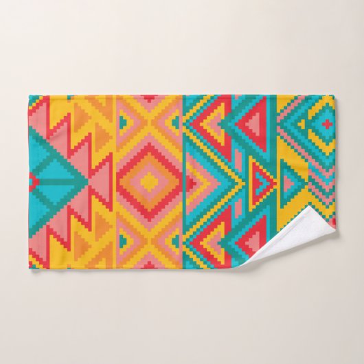 Aztec Mexican Rug Pattern Bath Towel Set Bad Handdoek (Handdoek)
