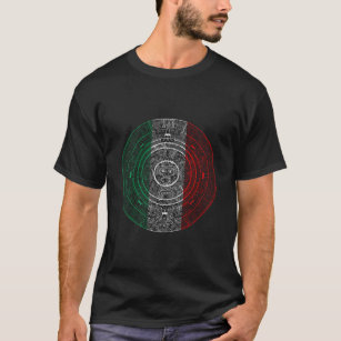 Aztec Mexicica Calendar Mexican Flag Art T-shirt
