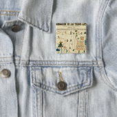 Aztec Mexico Valley 2 Vierkante Button 5,1 Cm (In situ)