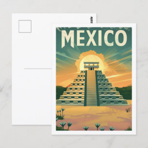 Aztec Mexico Vintage Beroemde reisplaats Briefkaart