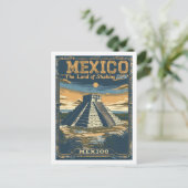 Aztec Mexico Vintage Beroemde reisplaats Briefkaart (Staand voorkant)