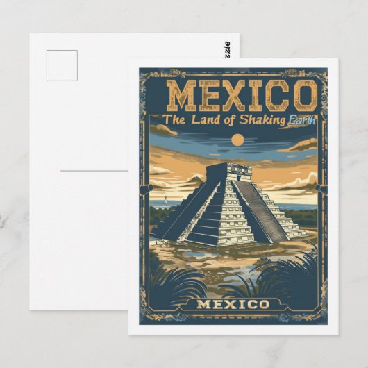 Aztec Mexico Vintage Beroemde reisplaats Briefkaart (Voorkant / Achterkant)