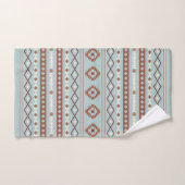 Aztec Mixed Motive Pattern Rusts Cream Blue Bad Handdoek (Handdoek)