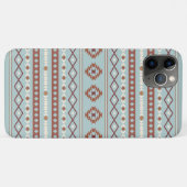 Aztec Mixed Motive Pattern Rusts Cream Blue Case-Mate iPhone Case (Achterkant (horizontaal))
