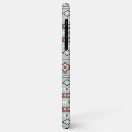 Aztec Mixed Motive Pattern Rusts Cream Blue Case-Mate iPhone Case (Achterkant/links)