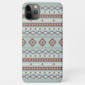 Aztec Mixed Motive Pattern Rusts Cream Blue Case-Mate iPhone Case (Achterkant)