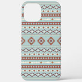 Aztec Mixed Motive Pattern Rusts Cream Blue Case-Mate iPhone Case (Achterkant)