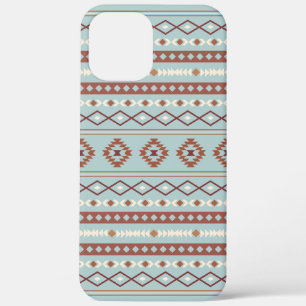 Aztec Mixed Motive Pattern Rusts Cream Blue Case-Mate iPhone Case