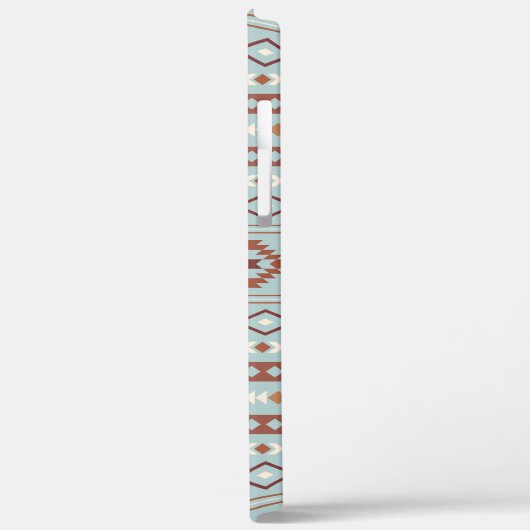 Aztec Mixed Motive Pattern Rusts Cream Blue Case-Mate iPhone Case (Achterkant / Links)
