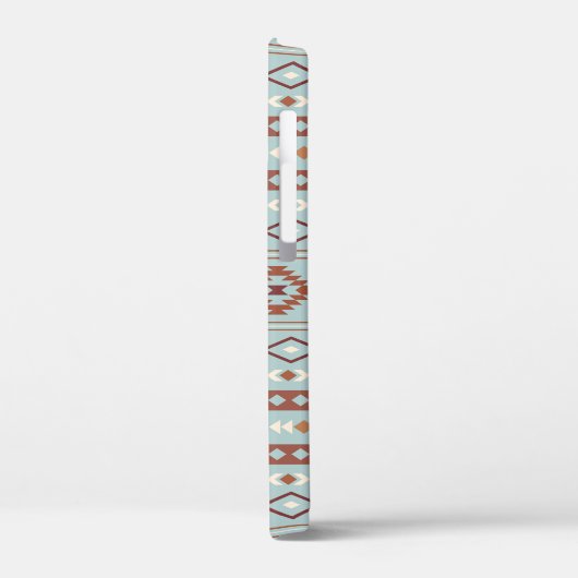 Aztec Mixed Motive Pattern Rusts Cream Blue Case-Mate iPhone Case (Achterkant / Links)