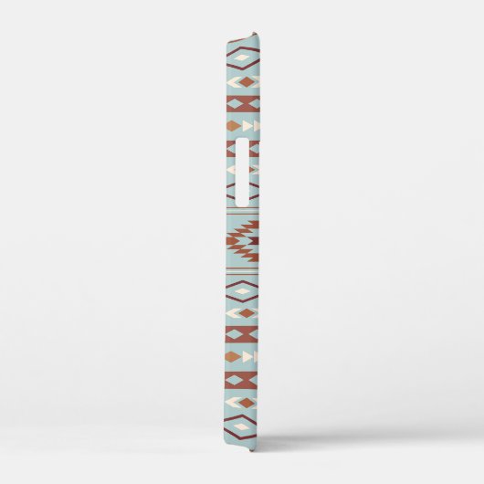 Aztec Mixed Motive Pattern Rusts Cream Blue Case-Mate iPhone Case (Achterkant / Rechts)