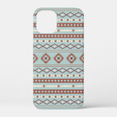 Aztec Mixed Motive Pattern Rusts Cream Blue Case-Mate iPhone Case (Achterkant)