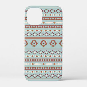 Aztec Mixed Motive Pattern Rusts Cream Blue Case-Mate iPhone Case