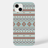 Aztec Mixed Motive Pattern Rusts Cream Blue Case-Mate iPhone Case (Achterkant)
