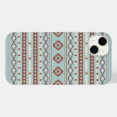 Aztec Mixed Motive Pattern Rusts Cream Blue Case-Mate iPhone Case (Achterkant (horizontaal))