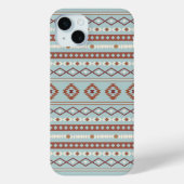 Aztec Mixed Motive Pattern Rusts Cream Blue Case-Mate iPhone Case (Achterkant)
