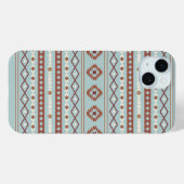 Aztec Mixed Motive Pattern Rusts Cream Blue Case-Mate iPhone Case (Achterkant (horizontaal))