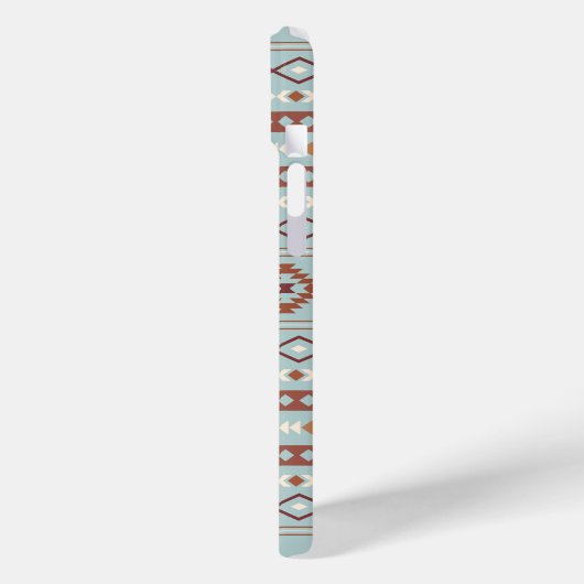Aztec Mixed Motive Pattern Rusts Cream Blue Case-Mate iPhone Case (Achterkant / Links)
