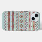 Aztec Mixed Motive Pattern Rusts Cream Blue Case-Mate iPhone Case (Achterkant (horizontaal))