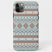 Aztec Mixed Motive Pattern Rusts Cream Blue Case-Mate iPhone Case (Achterkant)
