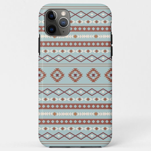 Aztec Mixed Motive Pattern Rusts Cream Blue Case-Mate iPhone Case (Achterkant)
