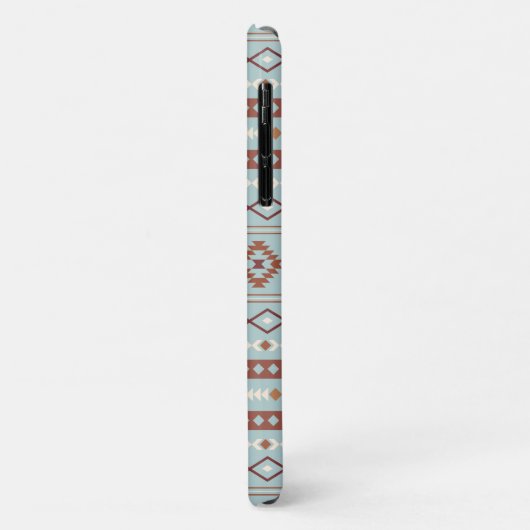 Aztec Mixed Motive Pattern Rusts Cream Blue Case-Mate iPhone Case (Achterkant/links)