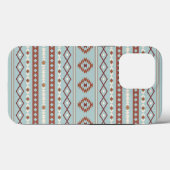 Aztec Mixed Motive Pattern Rusts Cream Blue Case-Mate iPhone Case (Achterkant (horizontaal))