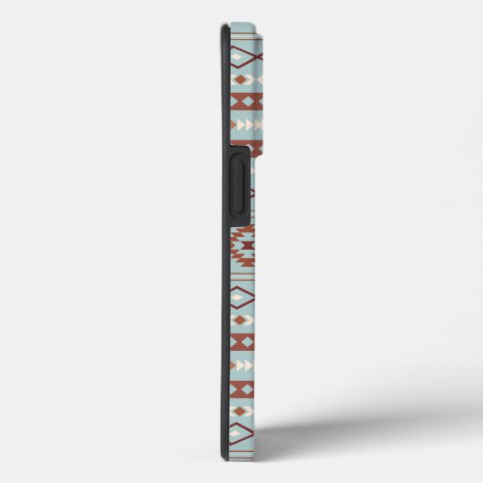 Aztec Mixed Motive Pattern Rusts Cream Blue Case-Mate iPhone Case (Achterkant / Rechts)