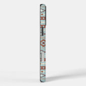 Aztec Mixed Motive Pattern Rusts Cream Blue Case-Mate iPhone Case (Achterkant / Rechts)