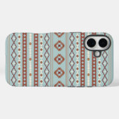 Aztec Mixed Motive Pattern Rusts Cream Blue Case-Mate iPhone Case (Achterkant (horizontaal))
